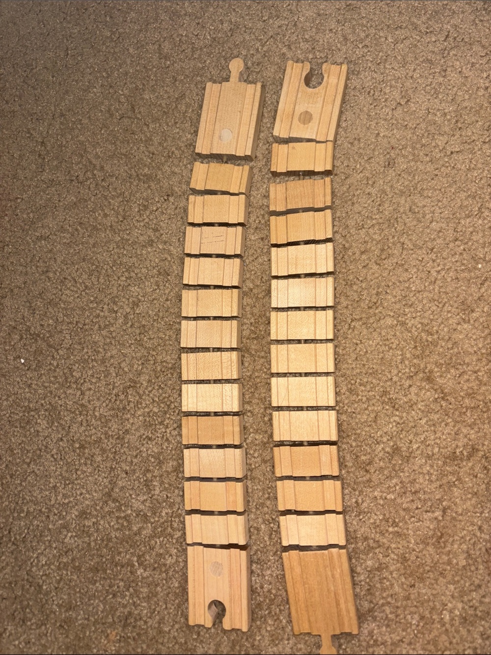 Thomas & Friends wacky track 2 pcs Natural Wood Curved Track Segments